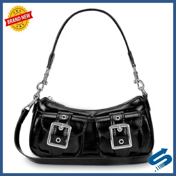 Faux Leather Shoulder Bag Crossbody Purse with Pockets Daily Use - Picture 2 of 8